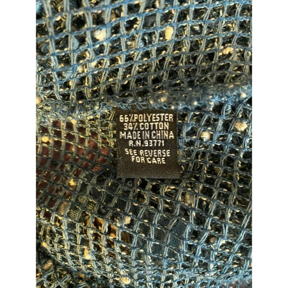 COPY - Kaktus Crochet Open Knit Top 3/4 Sleeve Blue Medium Buttons Lagenlook Bo… - Picture 7 of 8